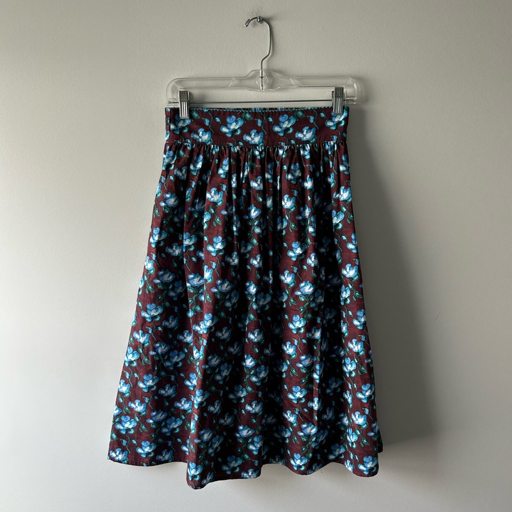 De Loreta floral printed midi skirt